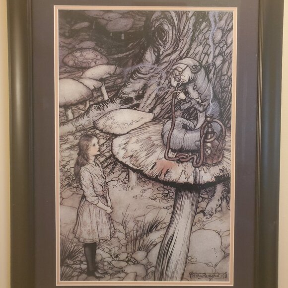 Alice in Wonderland - Tea Party Oil on Canvas Framed Painting - Picture 1 of 4